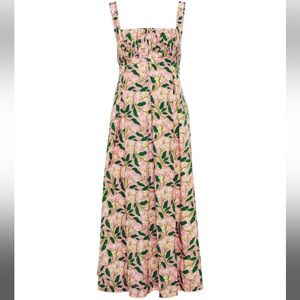 Agua by Agua Bendita Hortencia Dos Gardenias Rosa Midi Dress Small NWT